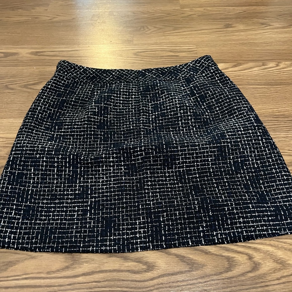 J. Crew Black and White Tweed Skirt